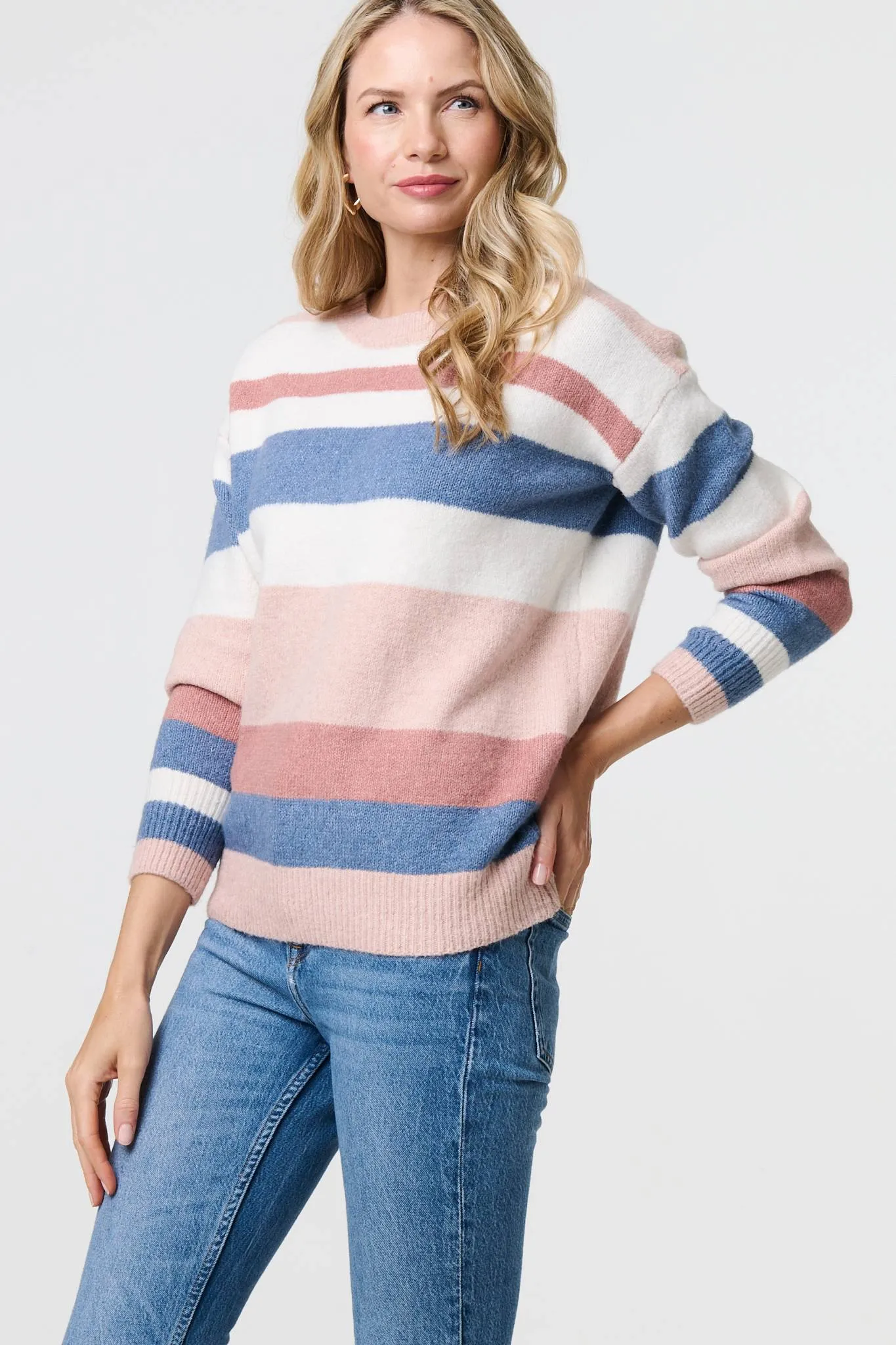 Striped Long Sleeve Relaxed Jumper