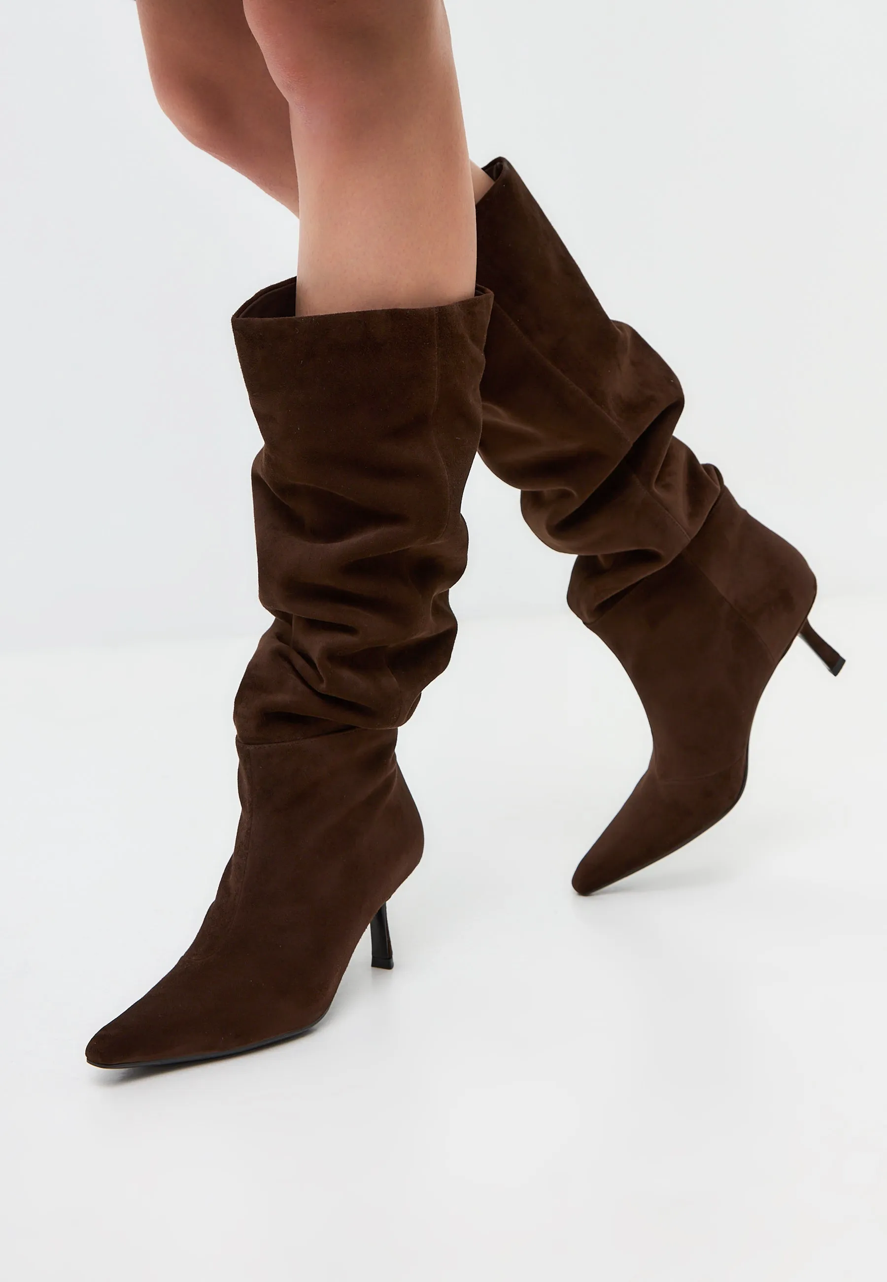 Suede Slouchy Boots Stella - Brown