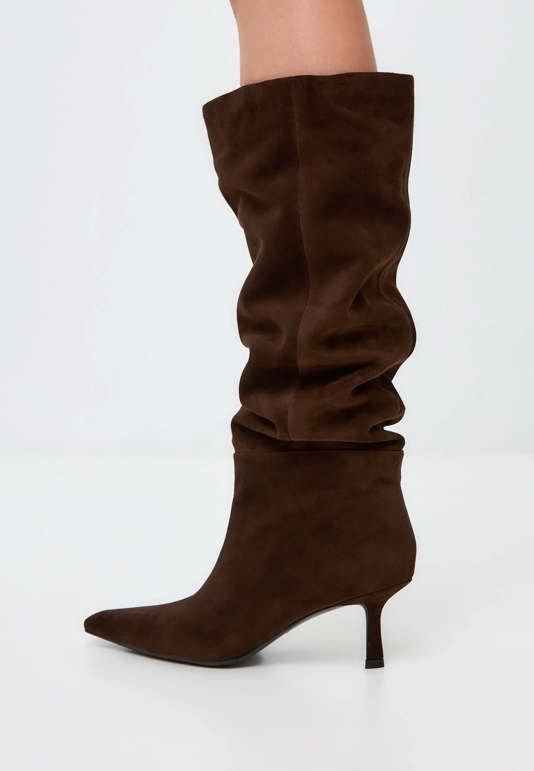 Suede Slouchy Boots Stella - Brown