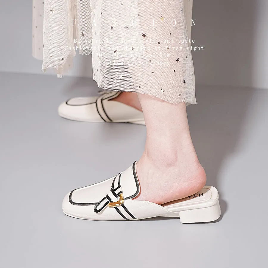 Summer Casual Soft Bottom Closed Toe Half Slippers