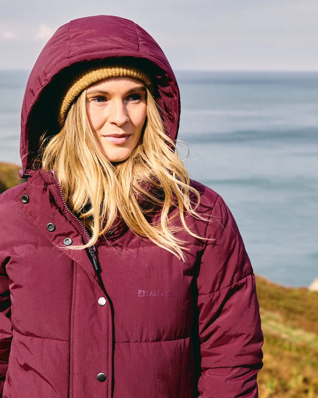 Tahoe - Womens Longline Padded Coat - Burgundy