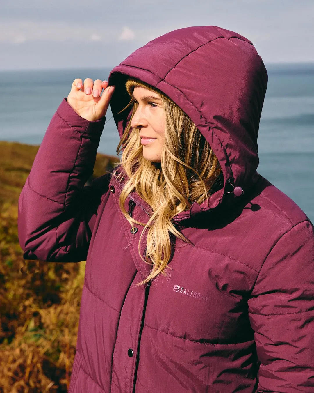 Tahoe - Womens Longline Padded Coat - Burgundy