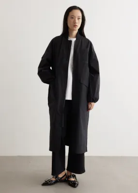 Tech Seersucker Oversized Shell Coat