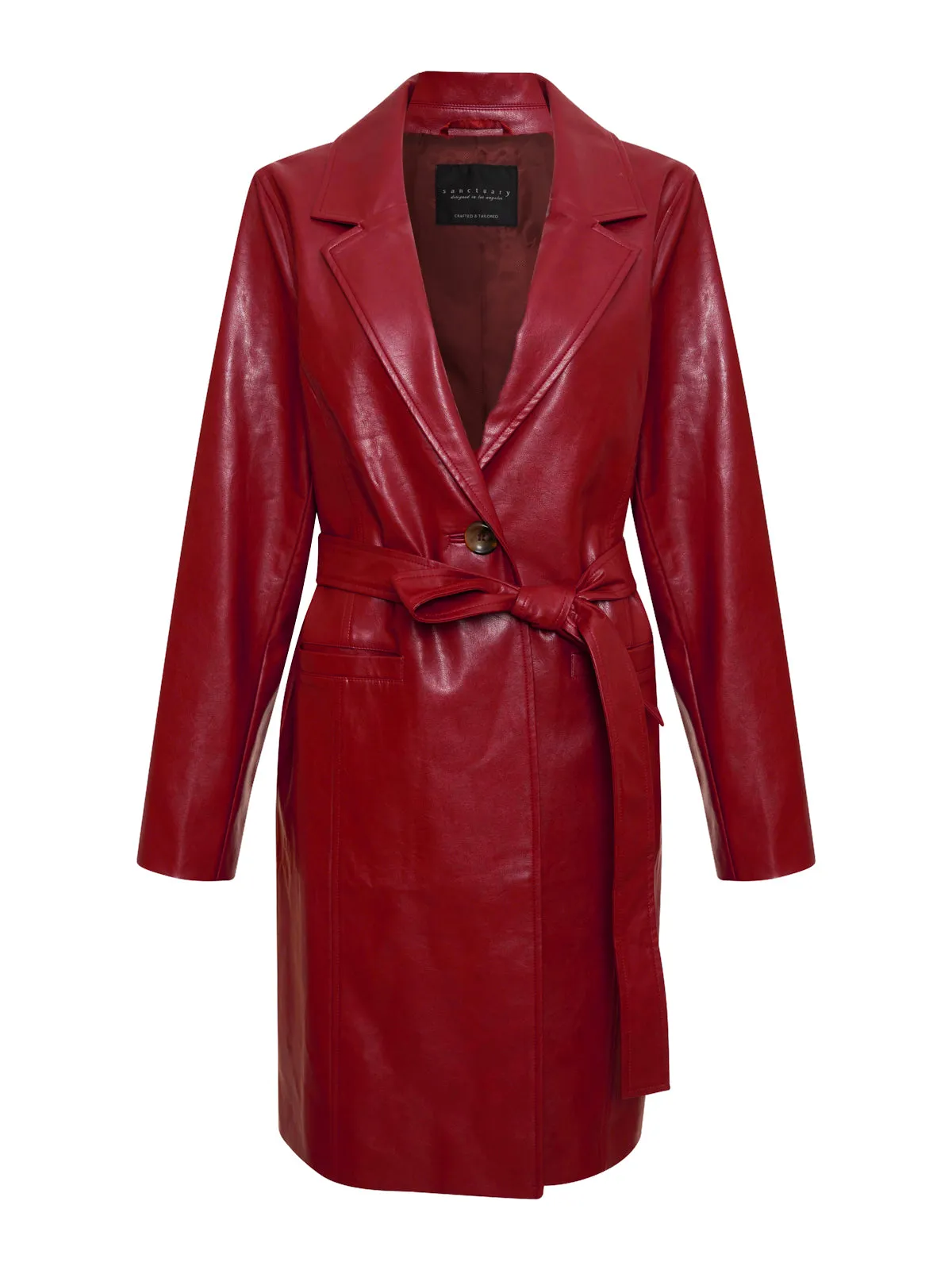 Vegan Leather Coat Garnet