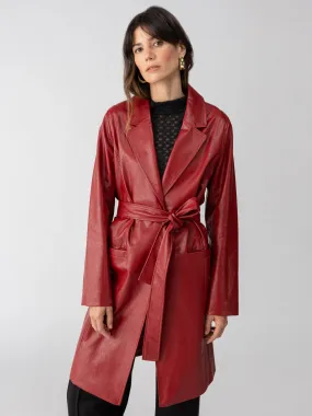 Vegan Leather Coat Garnet